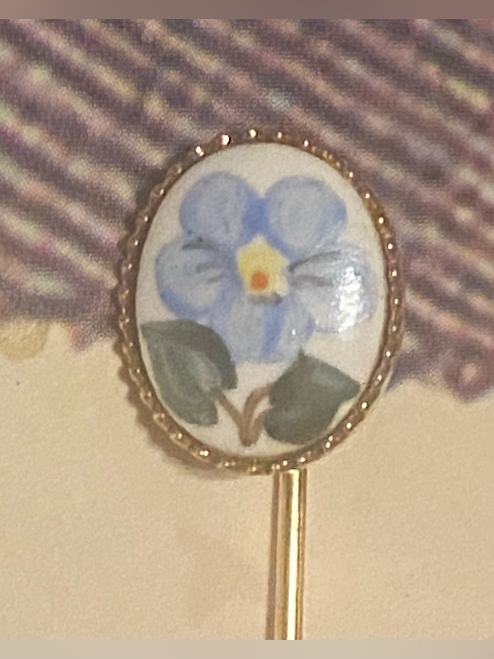 Vintage Floral Stick Pin Set Rose Heart & Forget Me Not Gold Tone Cottagecore